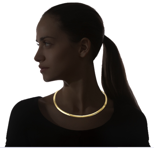 Double Sided 2-in-1 Necklace with Gold Ion-Plated and Polished Stainless Steel Sides