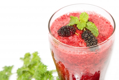 Mix Berry Smoothie With Berries And Mint Leaf smoothies