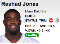 player of the week, Reshad Jones of Miami Dolphins NFL Football