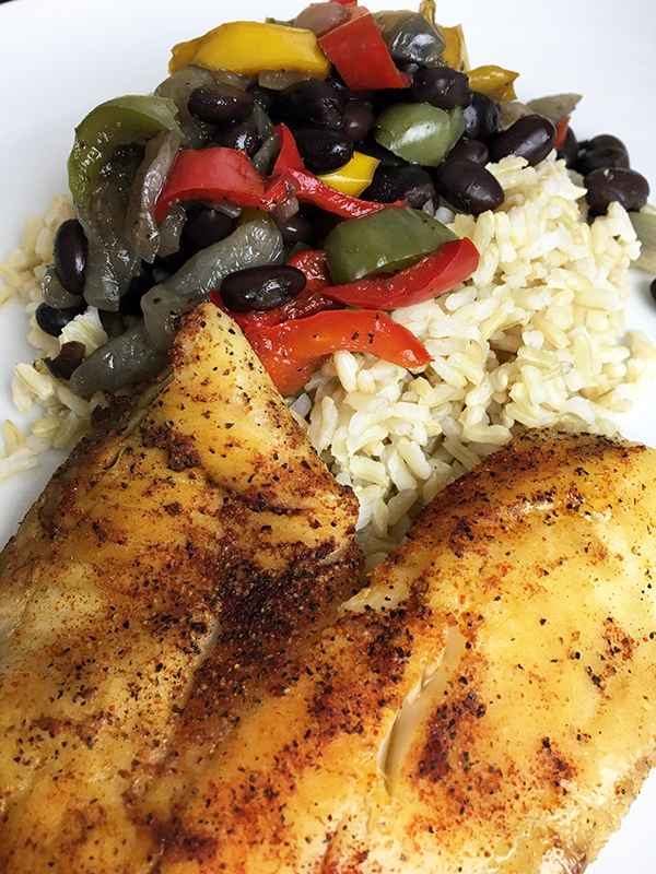 A Quick and Easy Recipe For Meal Time Success: Brown Rice and Beans with Baked Tilapia
